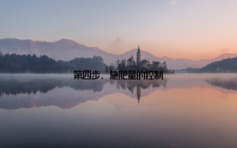 第四步, 施肥量的控制