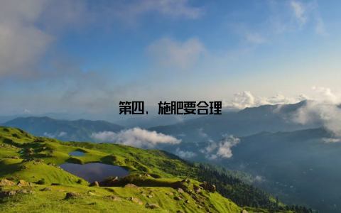 第四, 施肥要合理