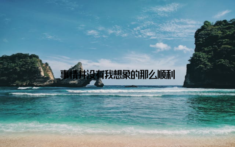 事情并没有我想象的那么顺利