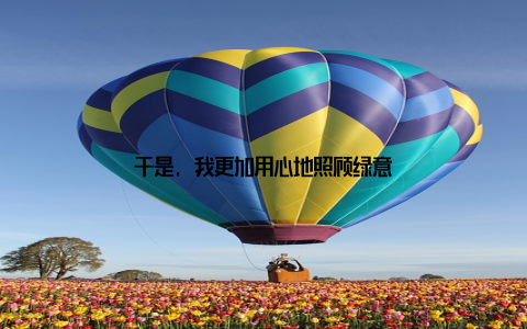 于是, 我更加用心地照顾绿意